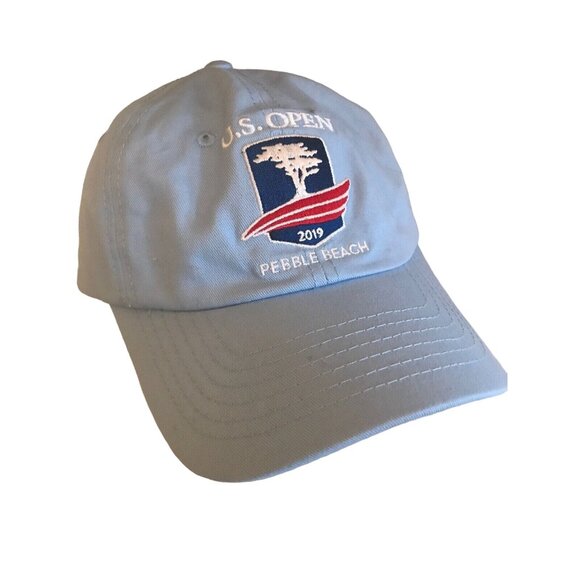 US Open Golf Pebble Beach 2019 Blue Adjustable Strapback Hat Cap USGA Member - Picture 1 of 6